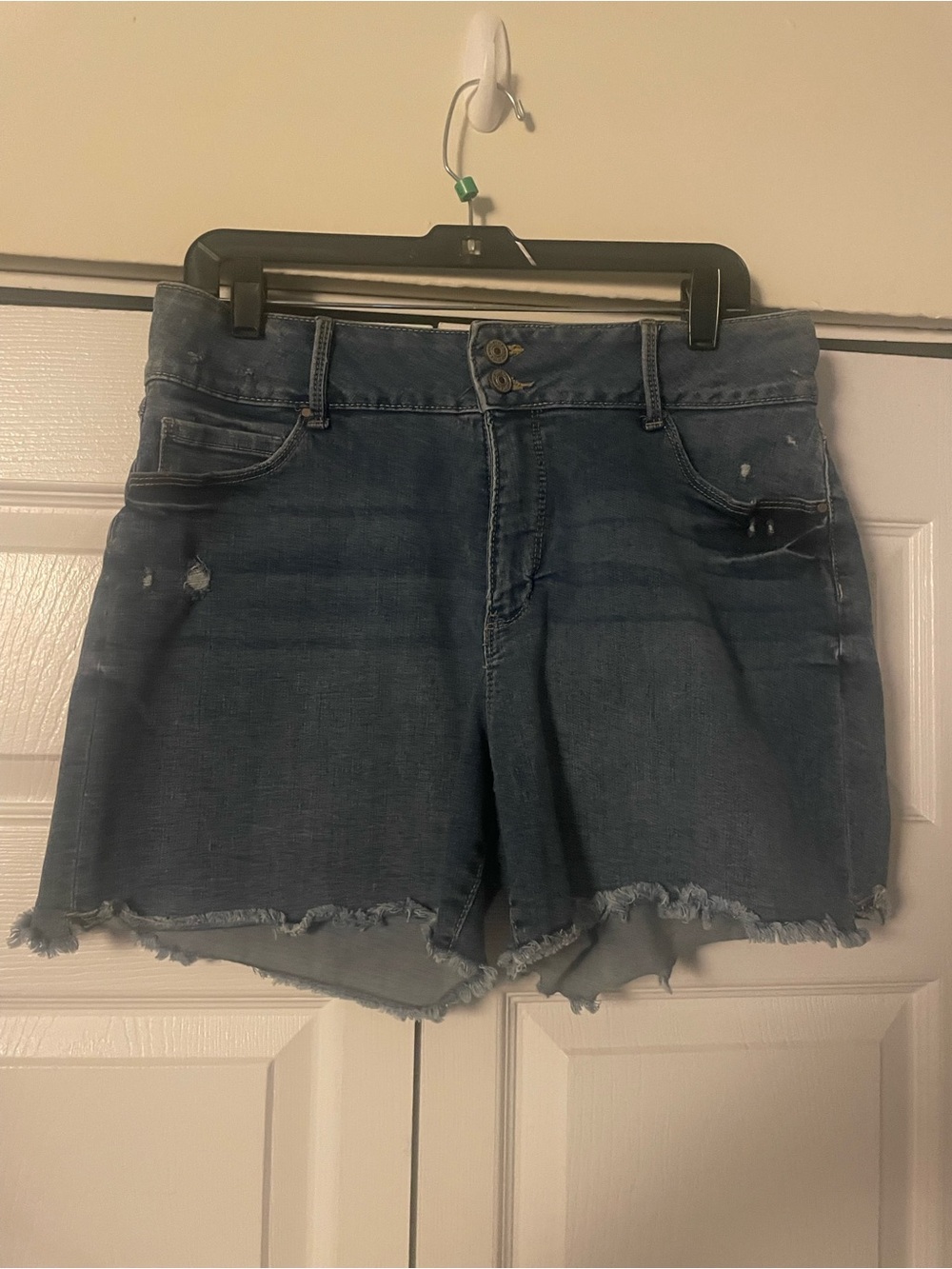 Women's Distressed Denim Shorts - Blue